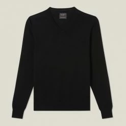 Devred Pull col V en laine mérinos for Pulls & Gilets Couleur Noir