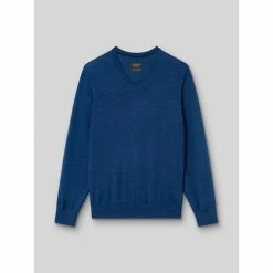 Devred Pull col V en laine mérinos for Pulls & Gilets Couleur Bleu Artic