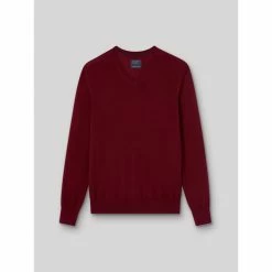 Devred Pull col V en laine mérinos for Pulls & Gilets Couleur Rouge Ocre