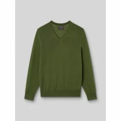 Devred Pull col V en laine mérinos for Pulls & Gilets Couleur Vert Classic