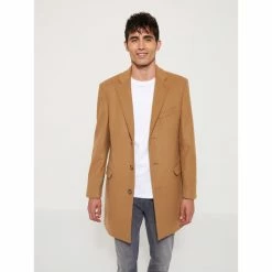 Devred Pardessus en drap de laine uni for Manteaux Couleur Caramel
