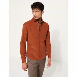 Devred Chemise ville unie en velours for Chemises Couleur Ecureuil