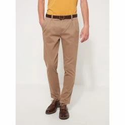 Devred Slack homme casual uni for Pantalons Couleur Caramel