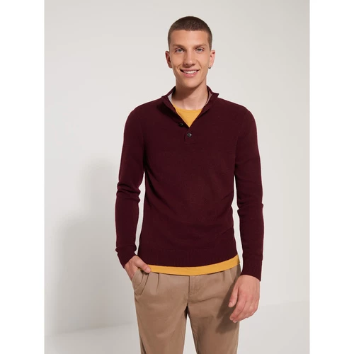 Devred Pull col boutonné en coton cachemire for Pulls & Gilets Couleur Prune