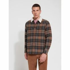 Devred Surchemise col sherpa à carreaux for Chemises Couleur Caramel