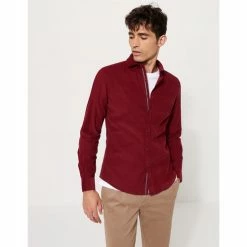 Devred Chemise ville unie en velours for Chemises Couleur Prune