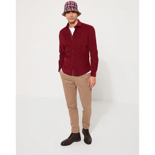 Devred Chemise ville unie en velours for Chemises Couleur Prune – Image 3