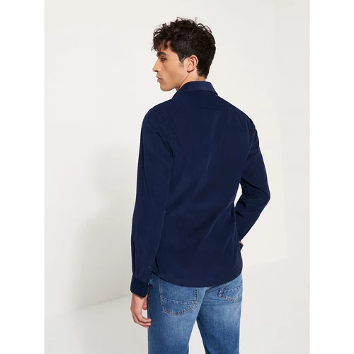 Devred Chemise ville unie en velours for Chemises Couleur Bleu Indien – Image 2