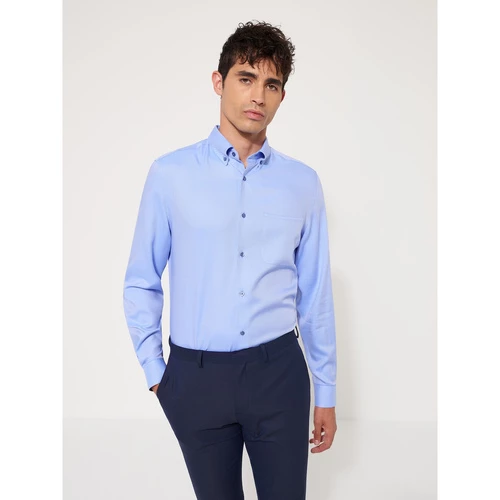 Devred Chemise ville unie en jersey for Chemises Couleur Bleu Gendarme – Image 2