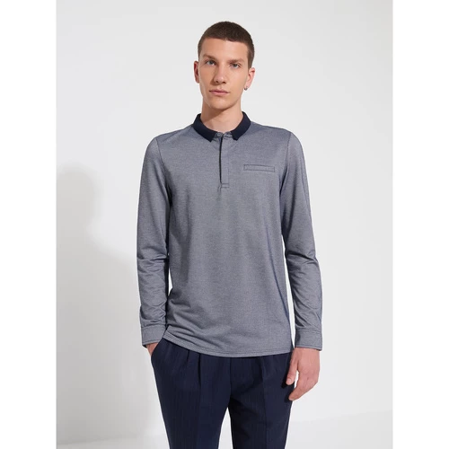 Devred Polo à manches longues bi-color for T-shirts & Polos Couleur Navy Fonce – Image 2