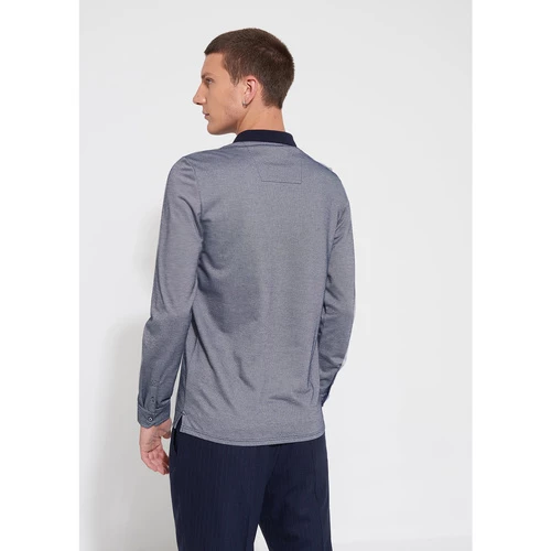 Devred Polo à manches longues bi-color for T-shirts & Polos Couleur Navy Fonce – Image 3