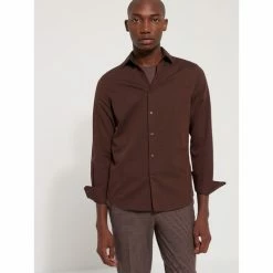 Devred Chemise ville unie en flanelle for Chemises Couleur Marron Glace