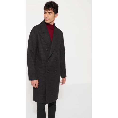 Devred Pardessus croisé forme caban à carreaux for Manteaux Couleur Violet Fonce – Image 2