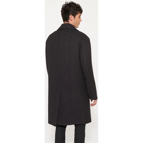 Devred Pardessus croisé forme caban à carreaux for Manteaux Couleur Violet Fonce – Image 3