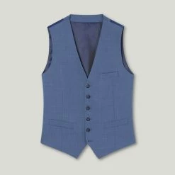 Devred Gilet stretch laine 120's for Costumes et cravates Couleur Bleu Gendarme