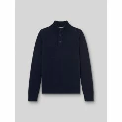 Devred Pull col cheminé en Laine d'Agneau for Pulls & Gilets Couleur Bleu Indien