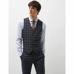 Devred Gilet coordonnable stretch à carreaux for Costumes et cravates Couleur Bleu Profond