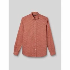 Devred Chemise slim en popeline imprimée for Chemises Couleur Paprica