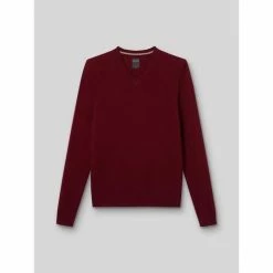 Devred Pull col V en laine d'agneau for Pulls & Gilets Couleur Rouge Pomerol