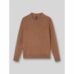 Devred Pull col rond en Laine d'Agneau for Pulls & Gilets Couleur Caramel