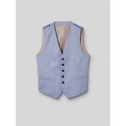 Devred Gilet de costume faux uni bleu/blanc for Costumes et cravates Couleur Bleu Doux