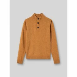 Devred Pull col cheminé en Laine d'Agneau for Pulls & Gilets Couleur Jaune Moutarde