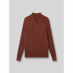 Devred Pull col chale nid d'abeille for Pulls & Gilets Couleur Marron Acajou