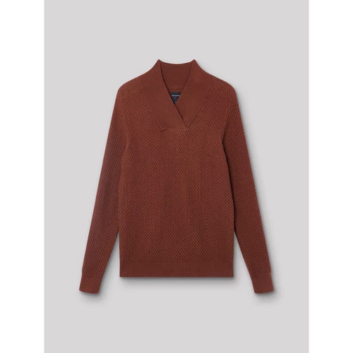 Devred Pull col chale nid d'abeille for Pulls & Gilets Couleur Marron Acajou